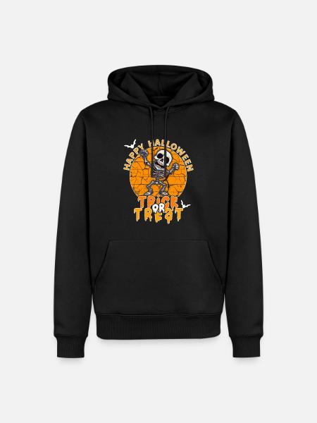 Halloween Design Squelette effrayant - Sweat à capuche Premium bio Homme - noir
