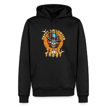 Halloween Design gruseliges Skelett Design - Männer Premium Bio Hoodie - Schwarz - Vorne - Nico (187cm)