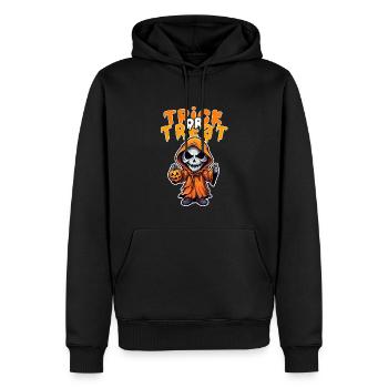 Halloween Design gruseliges Skelett Design - Männer Premium Bio Hoodie - Schwarz - Vorne - Nico (187cm)
