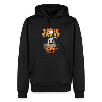 Halloween Design gruseliges Kürbis Design - Männer Premium Bio Hoodie - Schwarz - Vorne - Nico (187cm)