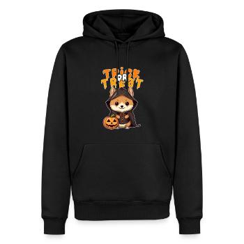 Design d’Halloween Shiba Inu Design - Sweat à capuche Premium bio Homme - noir - Devant - Nico (187cm)