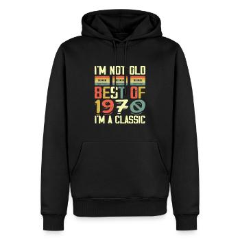 1970 I'm Not Old I'm Classic Vintage 1970 Geburtstag - Männer Premium Bio Hoodie - Schwarz - Vorne - Nico (187cm)