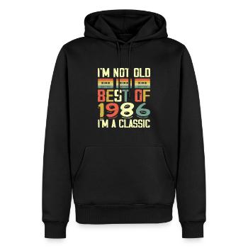 1986 I'm Not Old I'm Classic Vintage 1986 Birthday - Men’s Premium Organic Hoodie - black - Front - Nico (187cm)