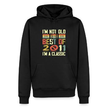 2011 I'm Not Old I'm Classic Vintage 2011 Geburtstag - Männer Premium Bio Hoodie - Schwarz - Vorne - Nico (187cm)