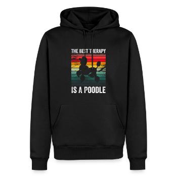 Best Therapy Is A Poodle Funny Dog Lovers Poodle - Sweat à capuche Premium bio Homme - noir - Devant - Nico (187cm)