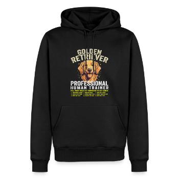 Golden Retriever Professional Human Trainer - Sweat à capuche Premium bio Homme - noir - Devant - Nico (187cm)