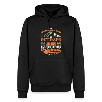 Original octobre 1995 vintage anniversaire 1995 - Sweat à capuche Premium bio Homme - noir - Devant - Nico (187cm)