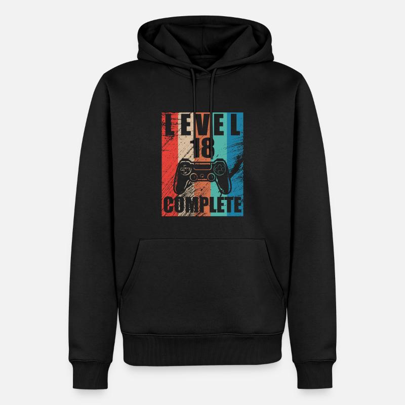 Niveau 18 complete - Sweat à capuche Premium bio Homme - noir