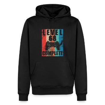 Level 68 complete - Men’s Premium Organic Hoodie - black - Front - Nico (187cm)