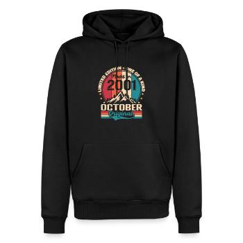October 2001 Birthday Gift 2001 October - Men’s Premium Organic Hoodie - black - Front - Nico (187cm)