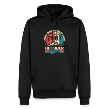 October 2007 Birthday Gift 2007 October - Men’s Premium Organic Hoodie - black - Front - Nico (187cm)