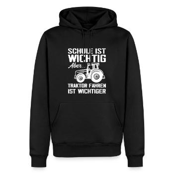 Traktor Trecker Traktoren Geschenk - Sweat à capuche Premium bio Homme - noir - Devant - Nico (187cm)