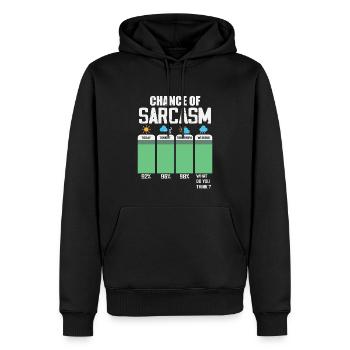 Chance auf Sarkasmus - Männer Premium Bio Hoodie - Schwarz - Vorne - Nico (187cm)