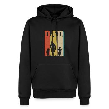 Papa Chemise Deux Fils Père De Deux Cadeaux - Sweat à capuche Premium bio Homme - noir - Devant - Nico (187cm)