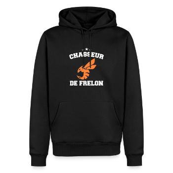 Chasseur de frelon Humour Frelon Asiatique Drôle - Sweat à capuche Premium bio Homme - noir - Devant - Nico (187cm)