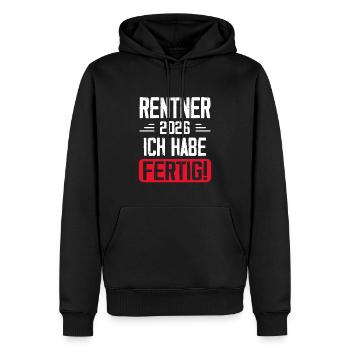 Rentner 2026 Ruhestand Geschenk - Männer Premium Bio Hoodie - Schwarz - Vorne - Nico (187cm)