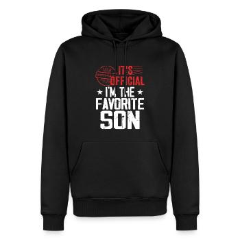 Its Official Im The Favorite Son - Sweat à capuche Premium bio Homme - noir - Devant - Nico (187cm)