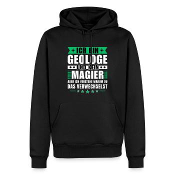 Ich bin Geologe und kein Magier - Männer Premium Bio Hoodie - Schwarz - Vorne - Nico (187cm)