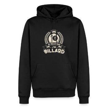 Je Peux Pas J'ai Billard - Sweat à capuche Premium bio Homme - noir - Devant - Nico (187cm)