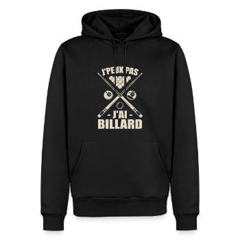 Je Peux Pas J'ai Billard - Sweat à capuche Premium bio Homme - noir - Devant - Nico (187cm)
