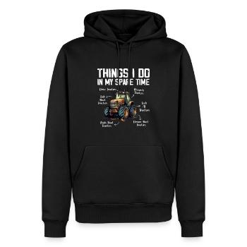 6 Dinge, die ich in meiner Freizeit tue Liebhaber von Traktoren - Männer Premium Bio Hoodie - Schwarz - Vorne - Nico (187cm)