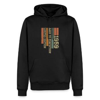 1959 Cadeau Anniversaire Vintage Rétro Né en 1959 - Sweat à capuche Premium bio Homme - noir - Devant - Nico (187cm)