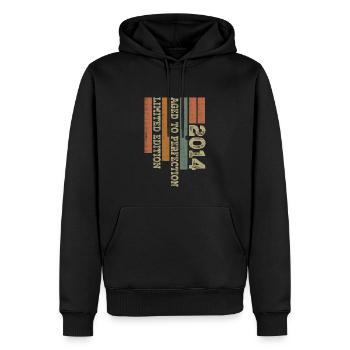 2014 Retro Vintage Jubiläumsgeschenk Geboren im Jahr 2014 - Männer Premium Bio Hoodie - Schwarz - Vorne - Nico (187cm)