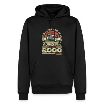 Vintage 2000 Original Retro Geburtstagsgeschenk - Männer Premium Bio Hoodie - Schwarz - Vorne - Nico (187cm)