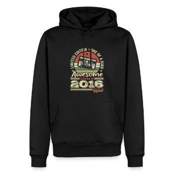 Jahrgang 2016 Original Retro Geburtstagsgeschenk - Männer Premium Bio Hoodie - Schwarz - Vorne - Nico (187cm)
