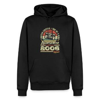 Vintage 2006 Original Rétro Cadeau Anniversaire - Sweat à capuche Premium bio Homme - noir - Devant - Nico (187cm)