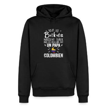 Bébés égaux meilleurs ont un papa Colombien - Sweat à capuche Premium bio Homme - noir - Devant - Nico (187cm)