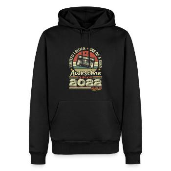 Vintage 2022 Original Rétro Cadeau Anniversaire - Sweat à capuche Premium bio Homme - noir - Devant - Nico (187cm)