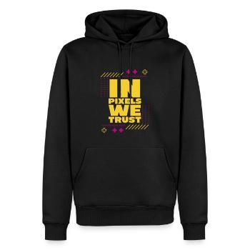 Dans les pixels auxquels nous faisons confiance - Sweat à capuche Premium bio Homme - noir - Devant - Nico (187cm)