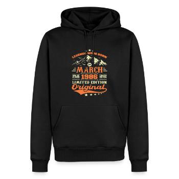 Cadeau D'anniversaire Nées En Mars 1986 Vintage - Sweat à capuche Premium bio Homme - noir - Devant - Nico (187cm)