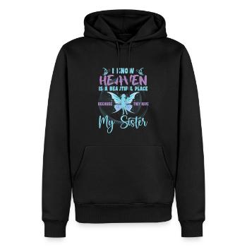 Sister Is My Guardian Angel In Heaven Memorial Day - Sweat à capuche Premium bio Homme - noir - Devant - Nico (187cm)