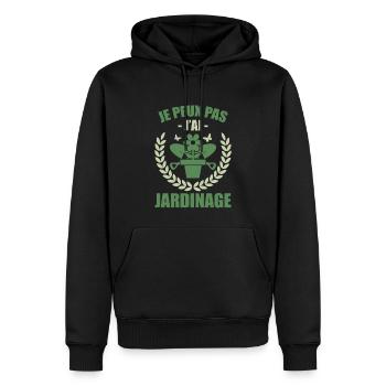 Ich kann nicht, ich habe Gartenarbeit - Männer Premium Bio Hoodie - Schwarz - Vorne - Nico (187cm)
