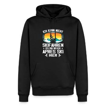 Je ne peux pas skier, je le fais à cause de l’après-ski - Sweat à capuche Premium bio Homme - noir - Devant - Nico (187cm)