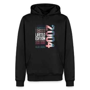 Edition limitée depuis 2004 Anniversaire Millésime 2004 - Sweat à capuche Premium bio Homme - noir - Devant - Nico (187cm)