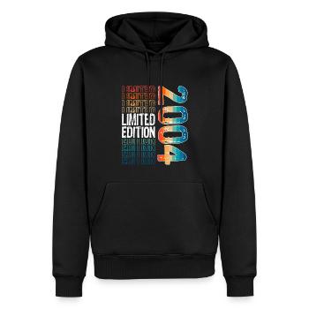 Edition limitée depuis 2004 Anniversaire Millésime 2004 - Sweat à capuche Premium bio Homme - noir - Devant - Nico (187cm)