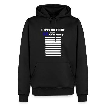 60. Geburtstag Männer Geschenk Lustig Aufgaben Fun - Männer Premium Bio Hoodie - Schwarz - Vorne - Nico (187cm)