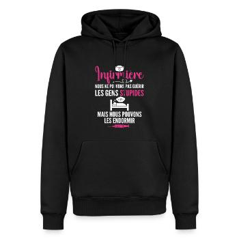 Krankenschwester Humor - Krankenschwester Geschenk - Männer Premium Bio Hoodie - Schwarz - Vorne - Nico (187cm)