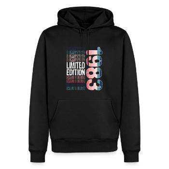 Edition limitée depuis 1983 Anniversaire Millésime 1983 - Sweat à capuche Premium bio Homme - noir - Devant - Nico (187cm)