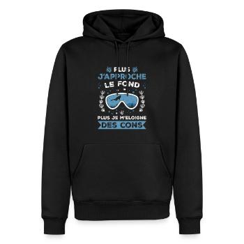 Je näher ich dem Grund komme, desto weiter entferne ich mich von den Rucklern - Männer Premium Bio Hoodie - Schwarz - Vorne - Nico (187cm)