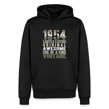 Edition limitée depuis 1954 Anniversaire Millésime 1954 - Sweat à capuche Premium bio Homme - noir - Devant - Nico (187cm)