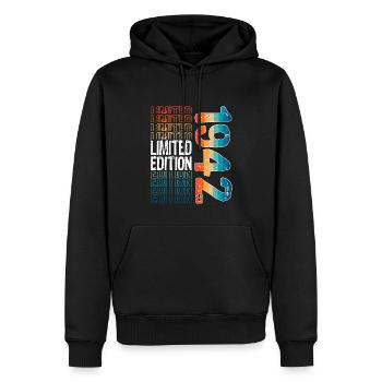 Limited Edition seit 1942 Geburtstag Vintage 1942 - Männer Premium Bio Hoodie - Schwarz - Vorne - Nico (187cm)