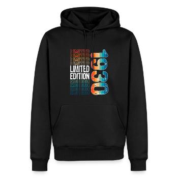 Édition limitée depuis 1930 anniversaire Vintage des années 1930 - Sweat à capuche Premium bio Homme - noir - Devant - Nico (187cm)