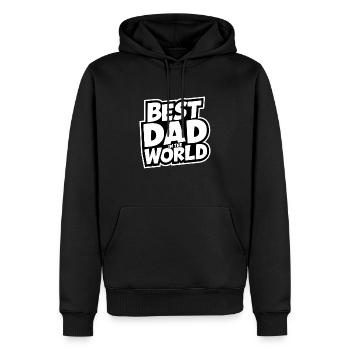 Bester Papa für immer zum Vatertag od. Geburtstag - Männer Premium Bio Hoodie - Schwarz - Vorne - Nico (187cm)
