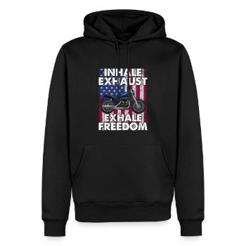 Inspirer, évacuer, expirer, libérer - Sweat à capuche Premium bio Homme - noir - Devant - Nico (187cm)