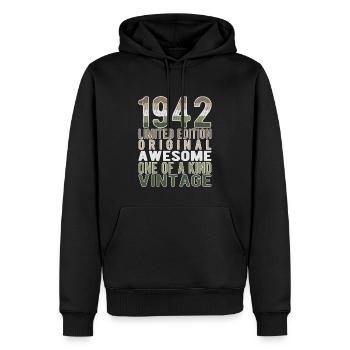 Limited Edition seit 1942 Geburtstag Vintage 1942 - Männer Premium Bio Hoodie - Schwarz - Vorne - Nico (187cm)