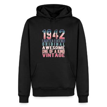 Limited Edition seit 1942 Geburtstag Vintage 1942 - Männer Premium Bio Hoodie - Schwarz - Vorne - Nico (187cm)